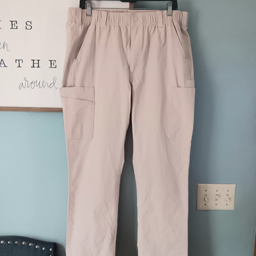 Carhartt Mens Size Large Soft Shell Beige Carpenter Pants. NWOT Elastic Waist